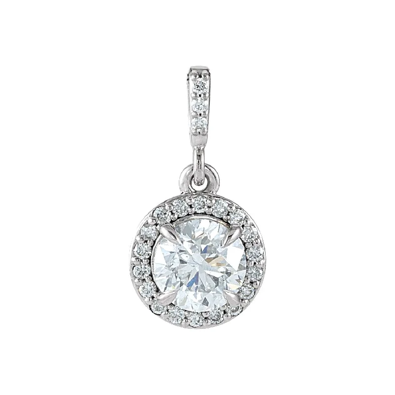 Special Jewelry Deals – Upgrade Your Collection Durable Fashion Picks 14k Gold 1/2ct Lab-Grown Diamond Halo-Style Pendant