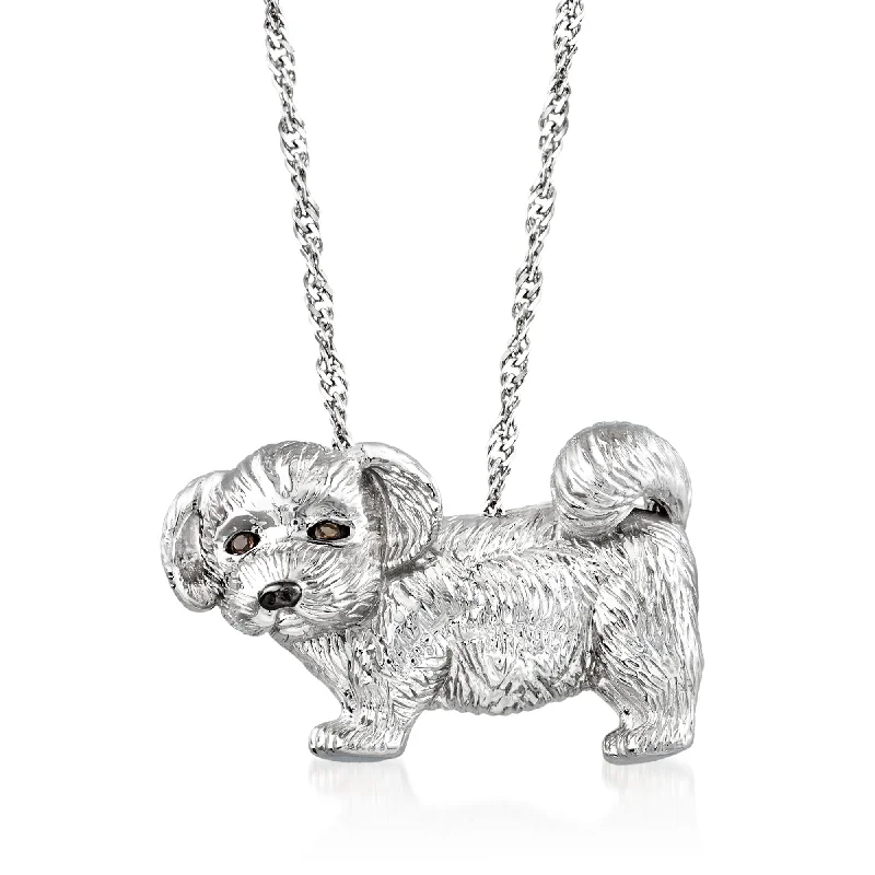 Shop Handcrafted Jewelry At Special Promotional Rates Laid-Back Fashion Offers Ross-Simons Sterling Silver Dog Pin Pendant With Smoky Quartz Accents