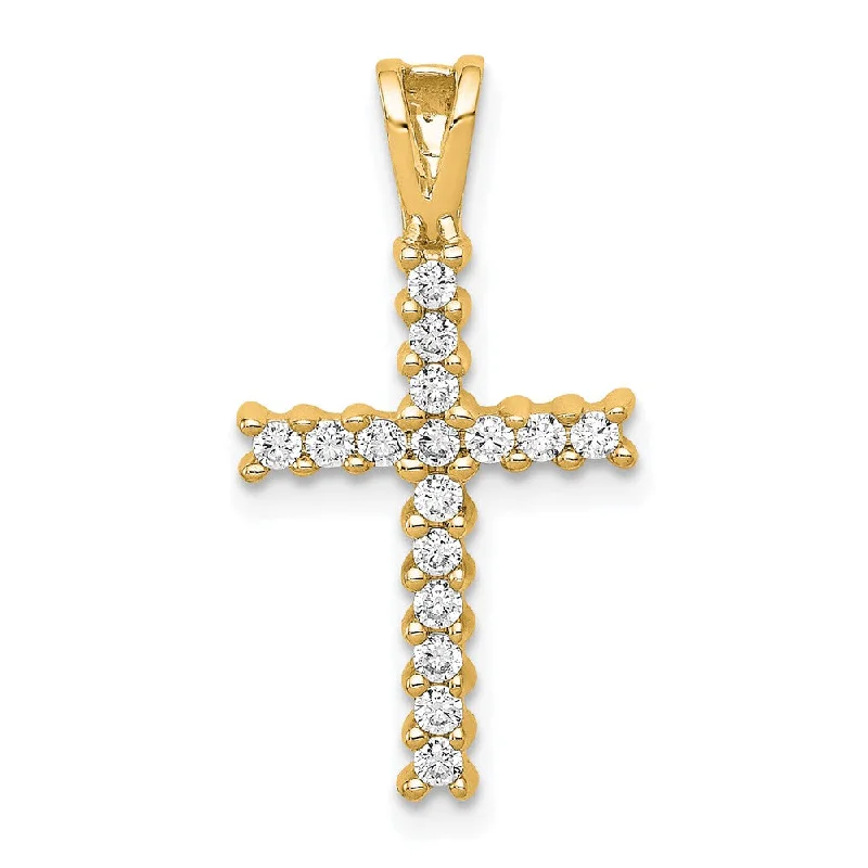 Shine Without Limits – Jewelry Sale Happening Now Holiday Attire Sale 14k Gold and Rhodium Lab Grown Diamond Latin Cross Pendant (0.24ct, VS, G-H)