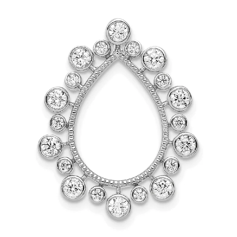 Once-A-Year Jewelry Sale – Grab Your Favorites Now Style Without Limits 14K White Gold Lab Grown Diamond Fancy Teardrop Chain Slide Pendant (0.64ct, VS, G-H)