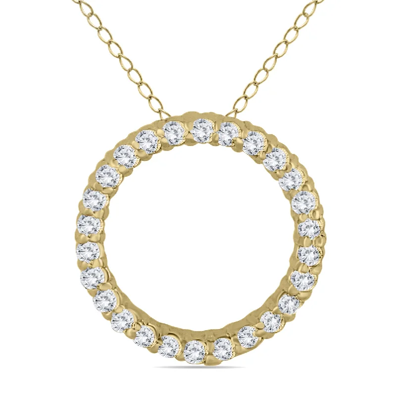 Flash Sale On Stunning Jewelry – Don't Miss Out Weekend Exclusive 1/3 Carat Tw Diamond Circle Pendant In 14K Yellow Gold