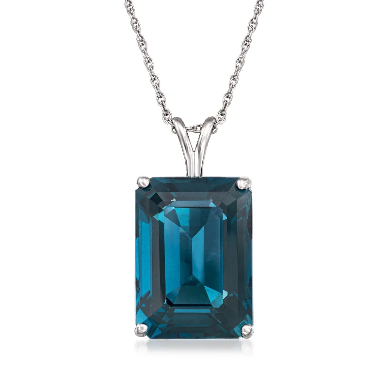 Huge Savings On Premium Jewelry Styles The Good Stuff Ross-Simons London Blue Topaz Pendant Necklace in Sterling Silver