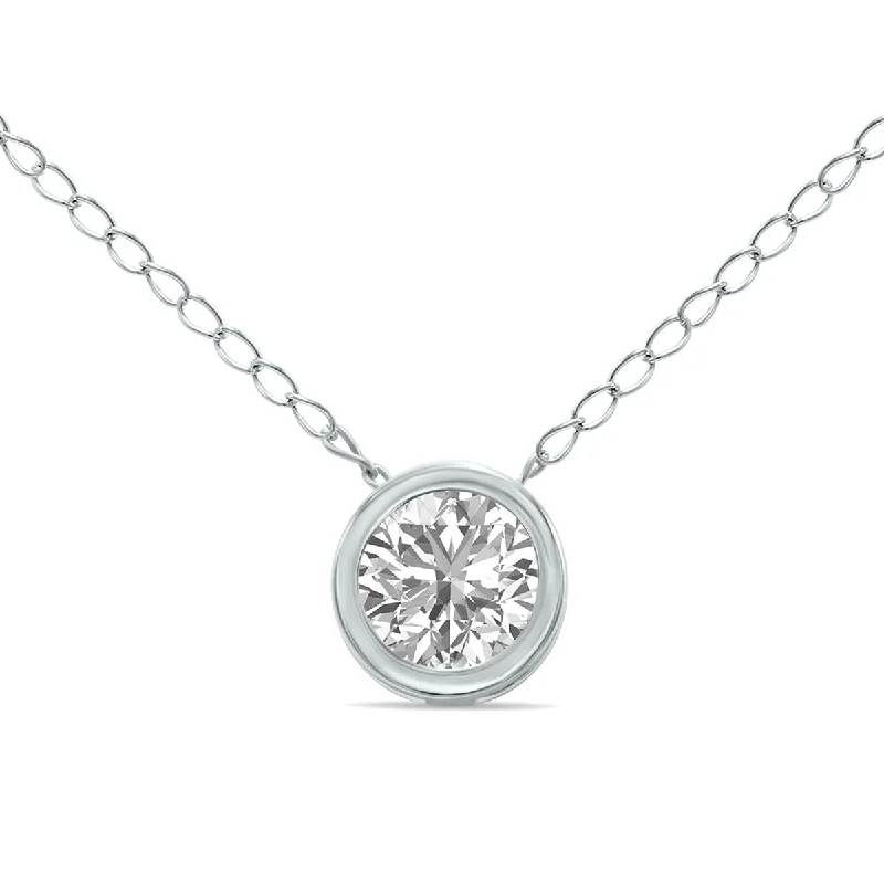 Sparkle On A Budget – Fine Jewelry For Less Statement Fashion Offers 1/4 Carat Lab Grown Diamond Bezel Pendant In 14K White Gold