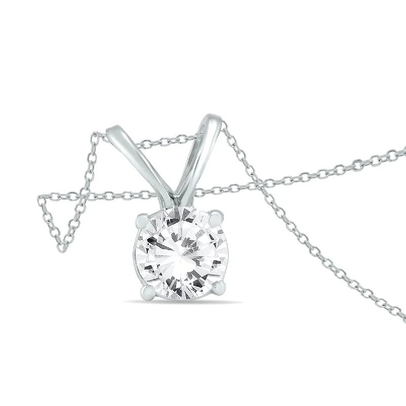 Stunning Jewelry At Even More Stunning Prices High-End Style Discounts Premium Quality - 1 Carat Diamond Solitaire Pendant In 14K White Gold