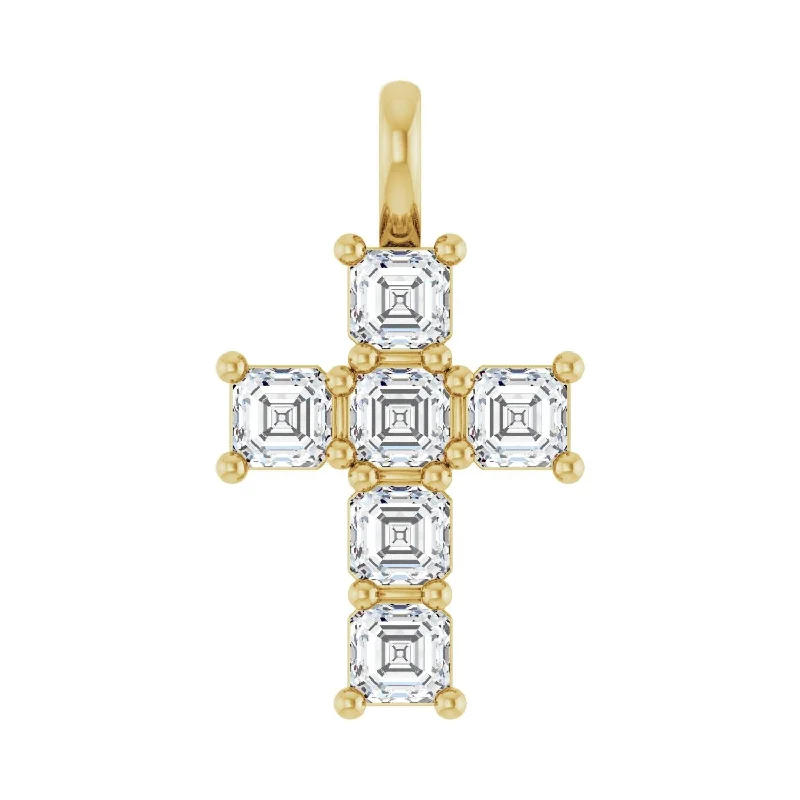 Elegant Designs, Unbeatable Discounts – Shop Jewelry Now Special Offer 14k Gold Asscher Cut 1ct Lab-Grown Diamond Pendant