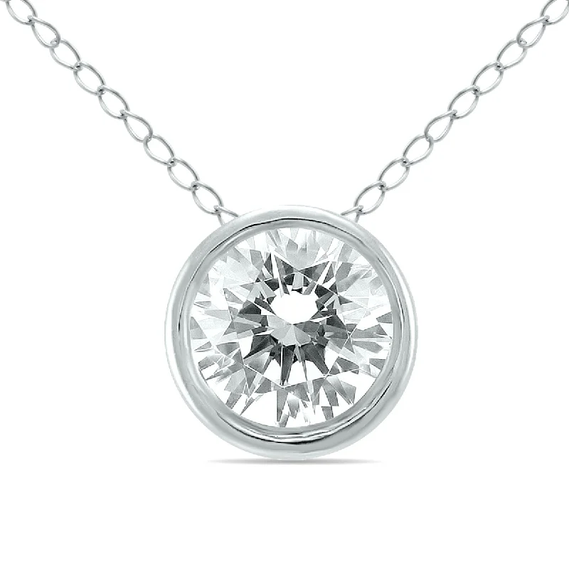 Elegant Jewelry Pieces At Unbelievable Prices Summer Fashion 1/3 Carat Diamond Bezel Pendant In 14K White Gold