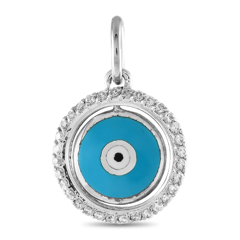 Luxury Jewelry Now At Special Promotional Rates Seasonal Clearance Aaron Basha 18K White Gold Evil Eye Charm AB27-111124