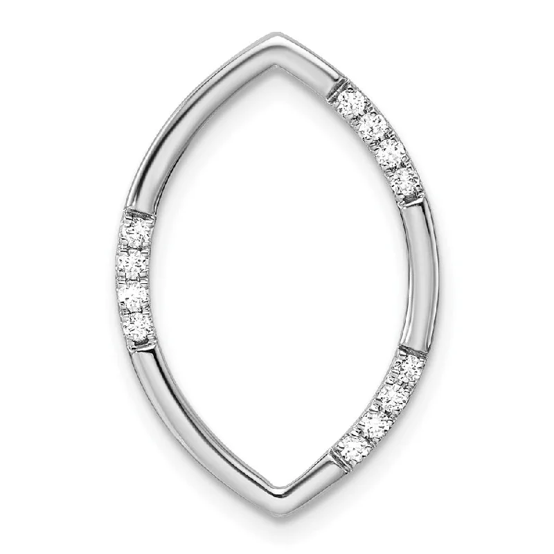 Buy More, Save More On Stunning Jewelry Designs Absurdly Cheap Sale 14K White Gold Lab Grown Diamond Oval Chain Slide Pendant (0.12ct, VS, G-H)