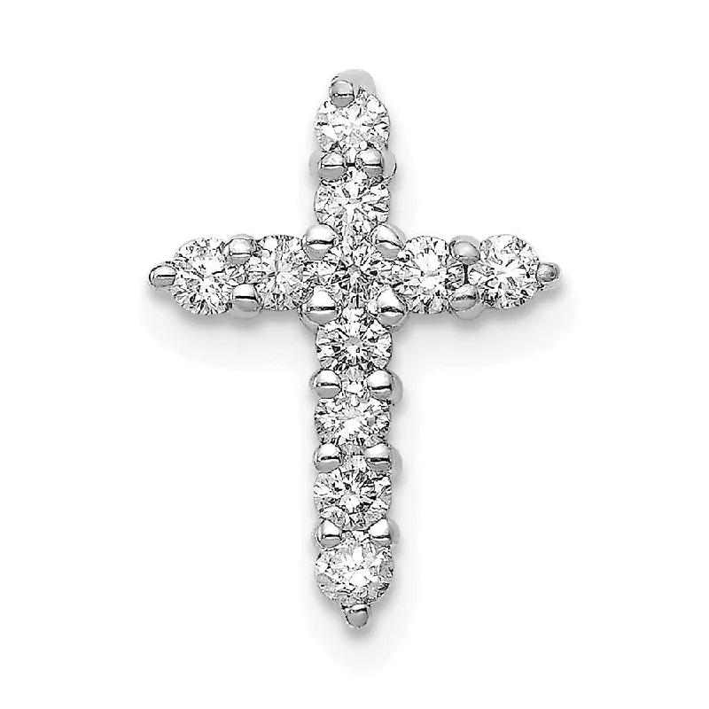 Trendy Minimalist Jewelry For Everyday Wear Swimwear Summer Blowout 14K White Gold Lab Grown Diamond Cross Pendant (0.3ct, VS, G-H)