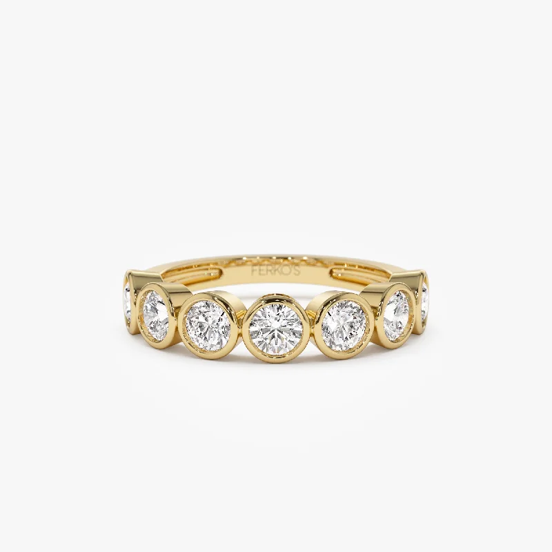 Last Chance To Shop High-End Jewelry At Markdown Prices Style Revolution 1.45 ctw 14k Bezel Setting Seven Stone Round Lab Grown Diamond Ring - Mila