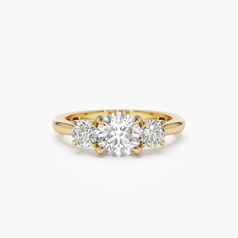 Handcrafted Jewelry Sale – Unique Designs At Low Prices Daring Fashion Promotions 1.50 ctw 14k Round Lab Grown Diamond Three Stone Engagement Ring - Grace