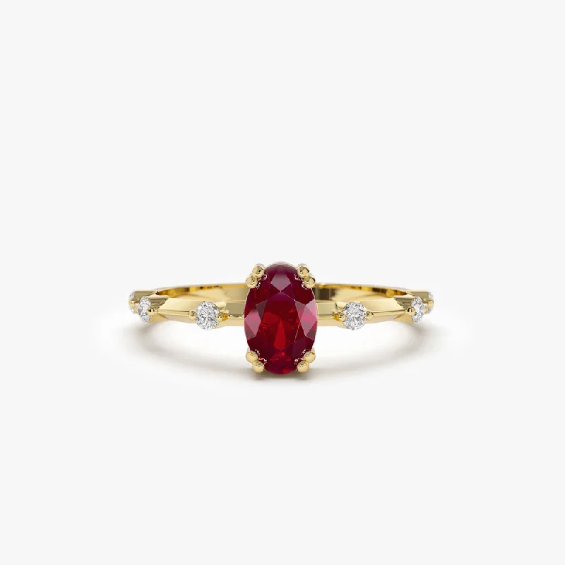 Premium Diamond Jewelry At Once-In-A-Lifetime Discounts You'Ll Love Us Because 14k Gold Dainty Diamond Genuine Ruby Ring