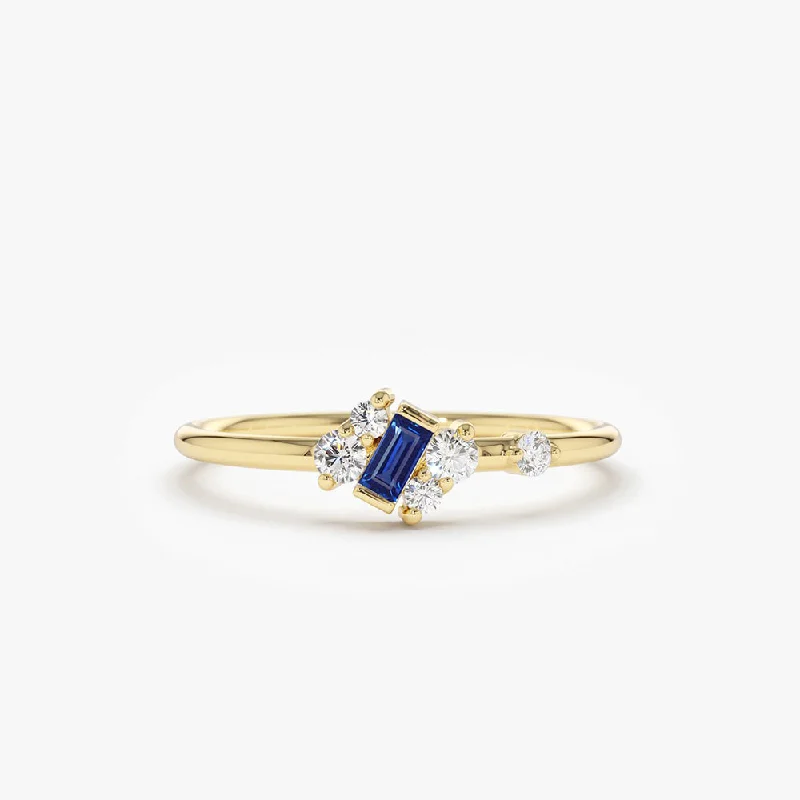 Holiday Jewelry Sale – Perfect Gifts At The Best Prices Classic Chic Deals 14K Gold Slanted Baguette Sapphire Ring