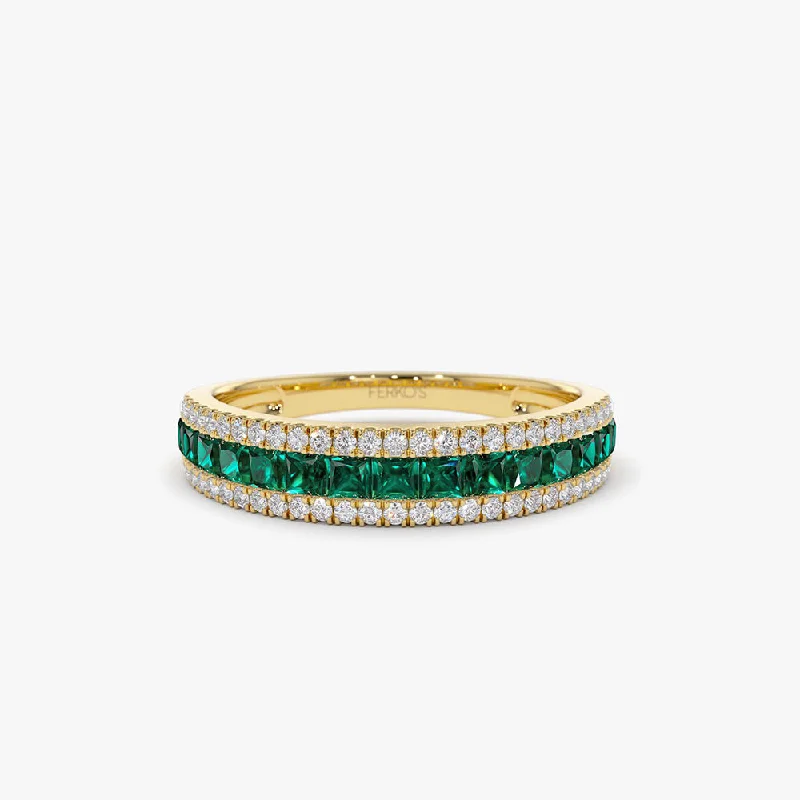 Versatile Layering Jewelry For Effortless Chic Must-Have Style Discounts 14k  Half Eternity Square Emerald Anniversary Ring