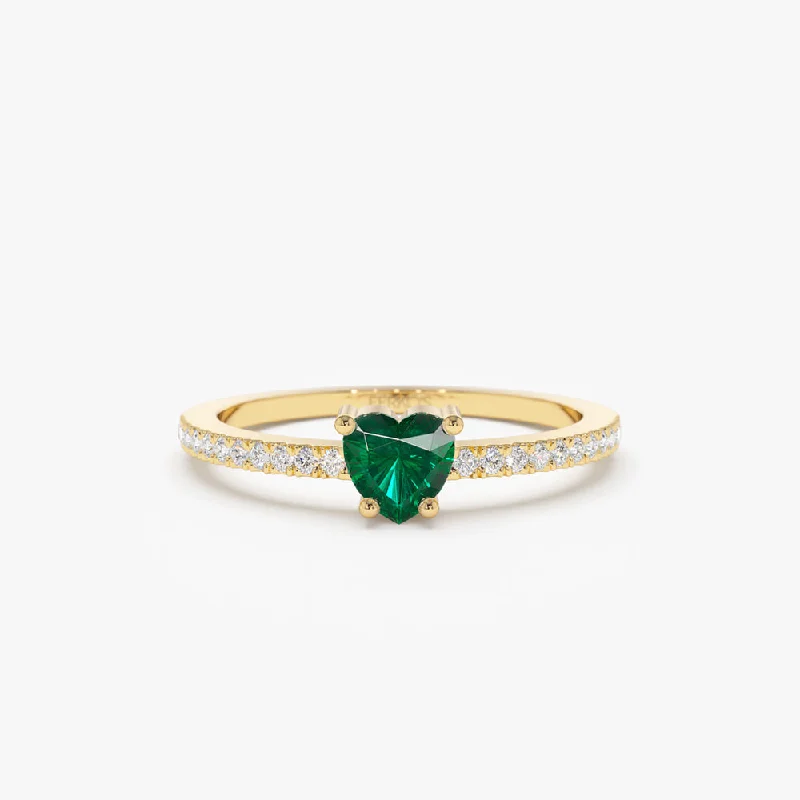 Seasonal Jewelry Sale – Upgrade Your Style Today Effortless Style, Endless Impact 14k Heart-Shaped Emerald Ring