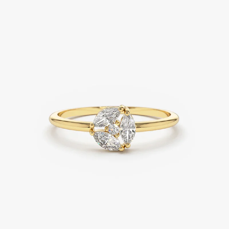 Elegant Jewelry, Exclusive Prices – Shop Now Everyday Elegance Sale 14K Gold Marquise Diamond Cluster Ring