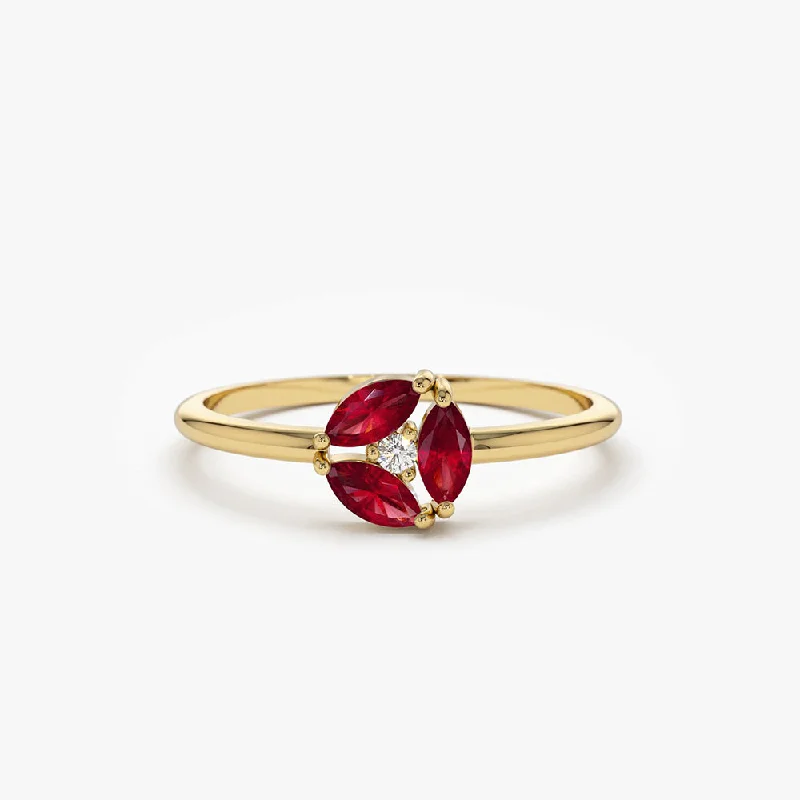 Grab Stylish Jewelry Before The Sale Ends Limited Time Offers 14k Ruby Cluster Diamond Ring