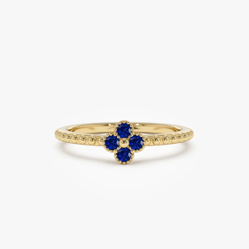 Grab Exquisite Jewelry At The Lowest Prices Everyday Elegance Sale 14k Sapphire Clover Ring