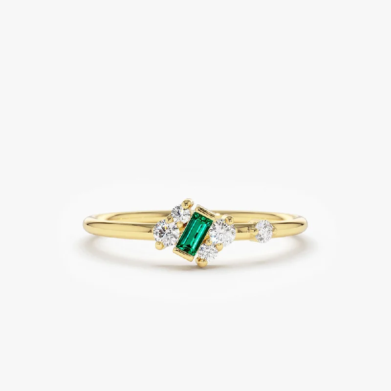 Huge Savings On Timeless Jewelry Collections Budget Saver 14k Slanted Baguette Emerald Ring