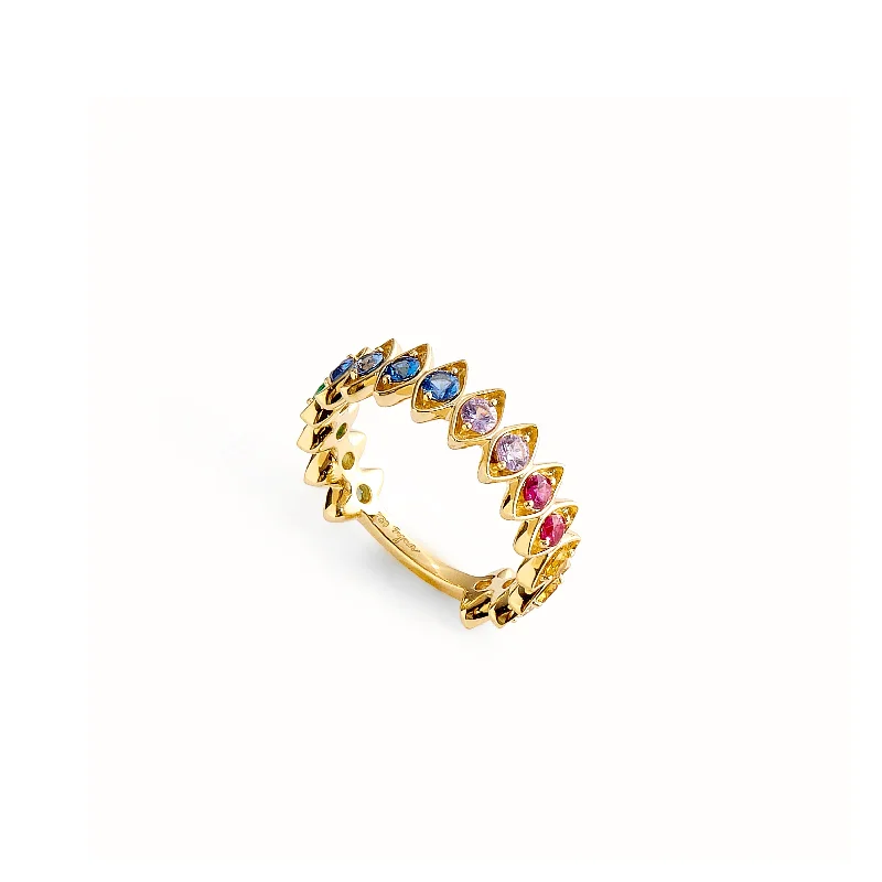 Timeless Elegance, Temporary Discounts – Act Fast Rainbow Evil Eye Chakra Ring