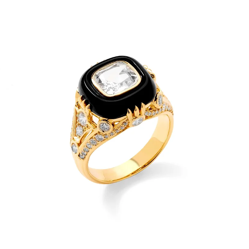 Exclusive Online Jewelry Sale – Don't Wait Black Onyx Diamond Mogul Ring