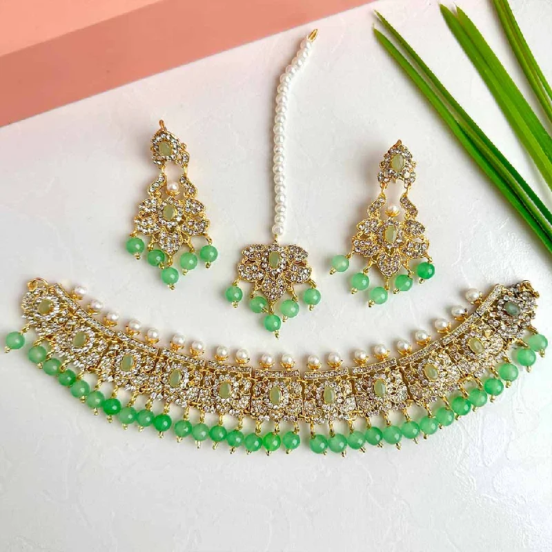 Timeless Jewelry Styles At Wallet-Friendly Prices The Latest Fashion Trends Aaima Set (Golden Light Green)