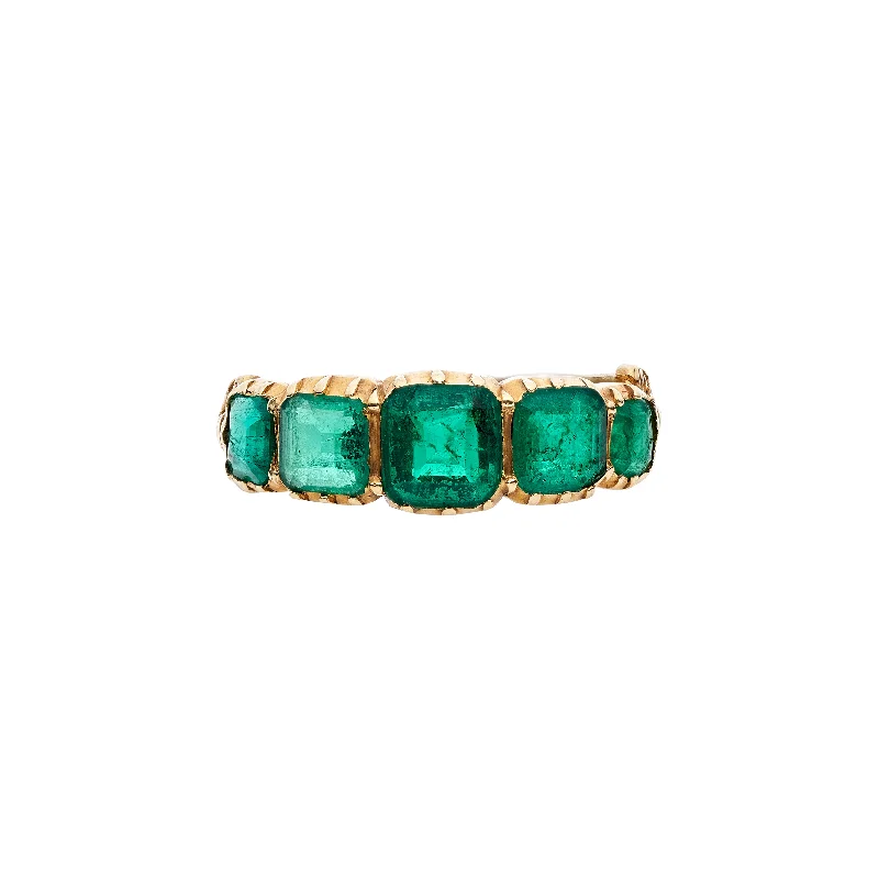 Affordable Luxury Jewelry – Style At A Great Price Antique Georgian Revival 18k Five Stone Emerald Ring