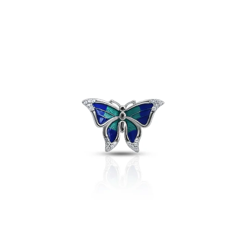 Premium Diamond Jewelry At Once-In-A-Lifetime Discounts Cool Prices Blue Colour Butterfly Sterling Silver Ring