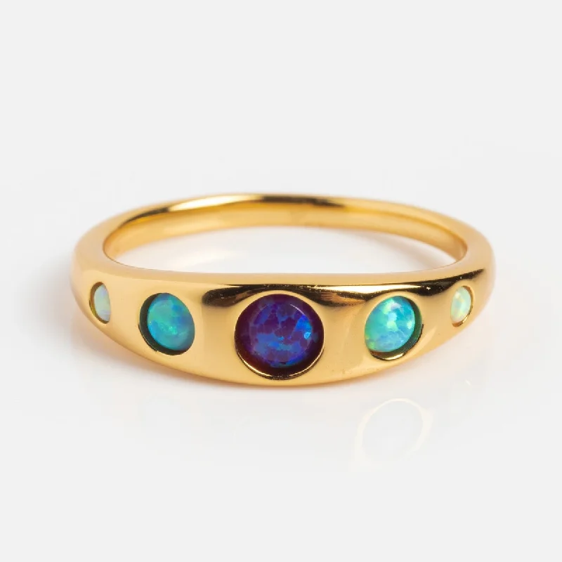 Flash Sale On Elegant Jewelry – Don't Miss Out Ride The Style Wave Blue Opal Ombre Via Ring