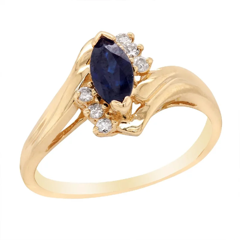 Shop Trending Jewelry With Exclusive Savings MARQUISE SAPPHIRE AND DIAMOND RING