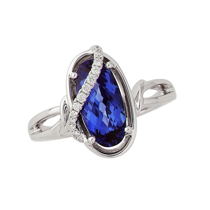 Exclusive Gemstone Jewelry At Special Prices CHATHAM LAB GROWN SAPPHIRE AND DIAMOND RING