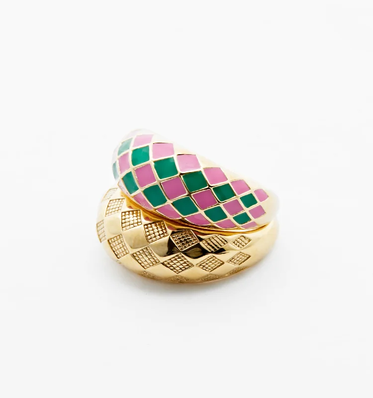 Shine In Style – Shop Jewelry Discounts Today Trend Alert Checker Rings - Watermelon Set of 2