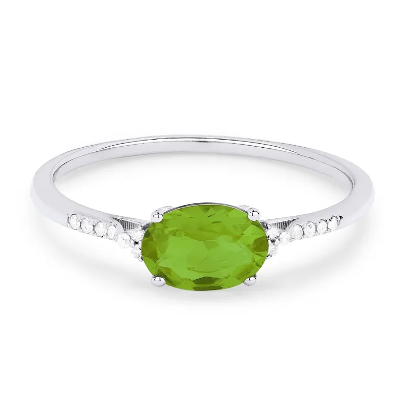 Breathtaking Jewelry At Limited-Time Savings OVAL CUT PERIDOT AND DIAMOND RING, .04 CT TW