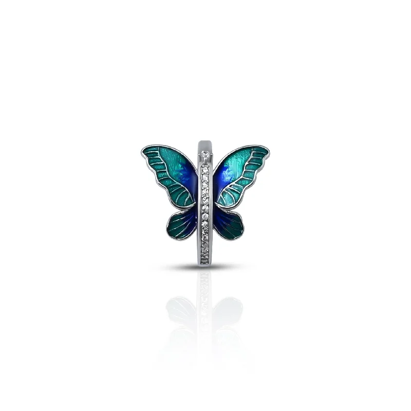 Flash Sale On Exquisite Jewelry – Don't Miss Out Fashion Forward Femininity Colourful Butterfly Sterling Silver Ring