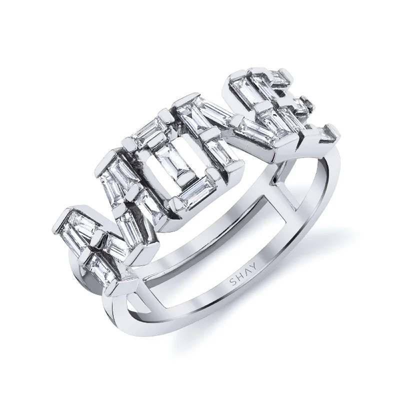 Elegant Jewelry, Affordable Luxury – Shop Now Modish Fashion Discounts DIAMOND BAGUETTE PERSONALIZED 4 LETTER STACKED RING