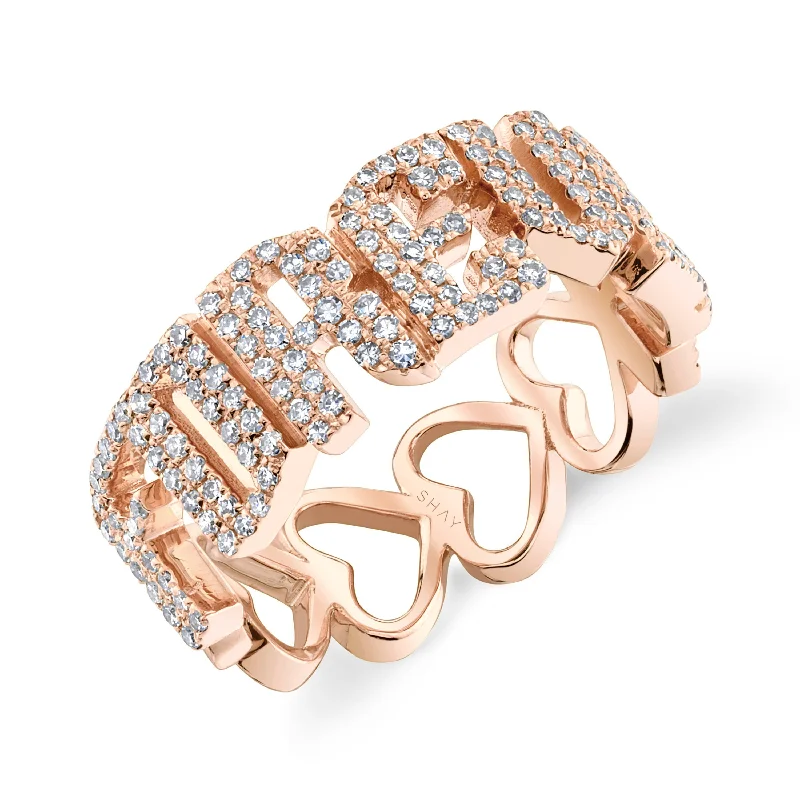 Versatile Layering Jewelry For Effortless Chic Seasonal Trends DIAMOND PAVE PERSONALIZED 7 LETTER CUT-OUT HEART RING