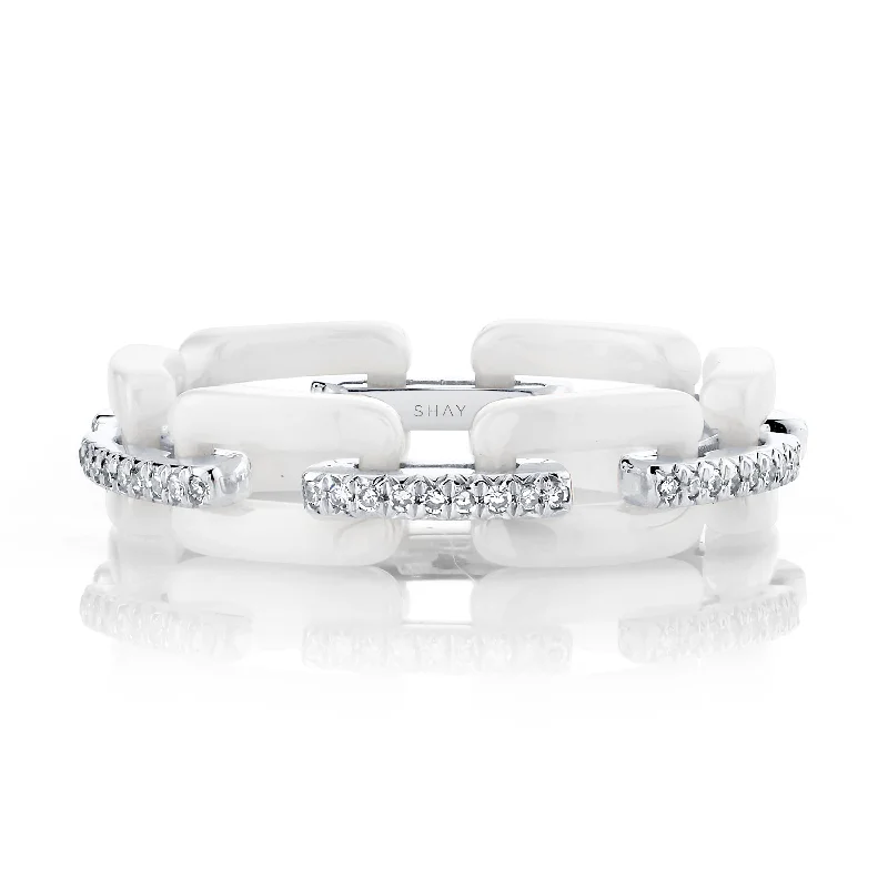 White Ceramic/White Gold/Dia