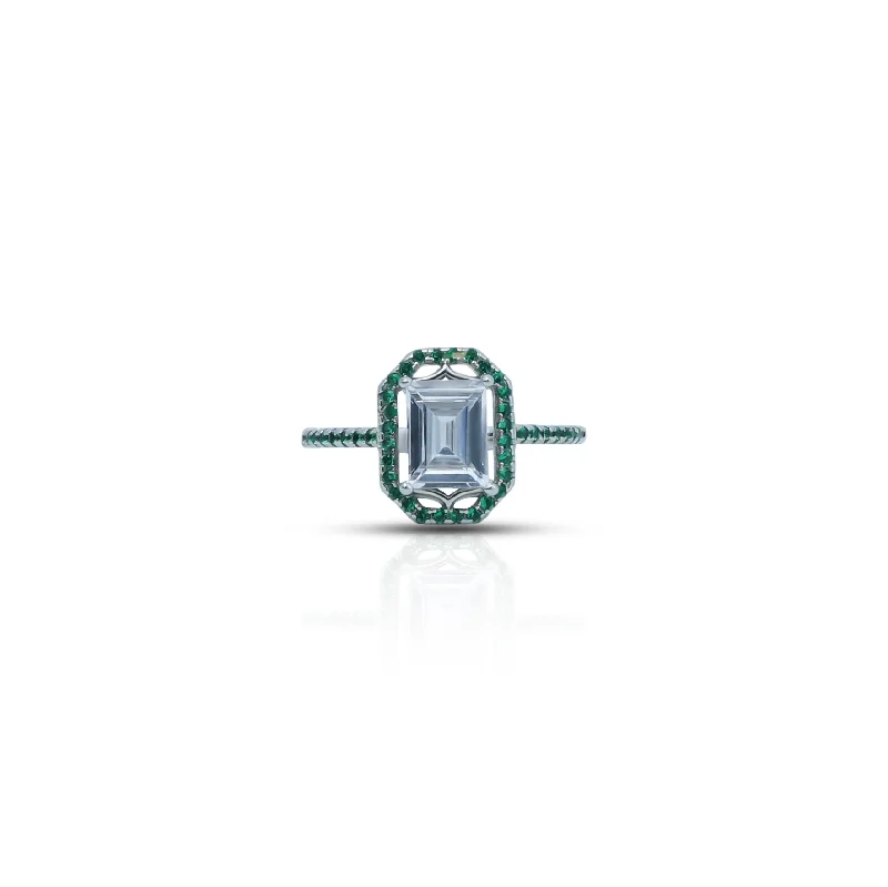 Modern Jewelry At Exclusive Discounts – Shop Today Fresh Styles, Fresh Deals Emerald Cut Silver Ring with Green and White Stone