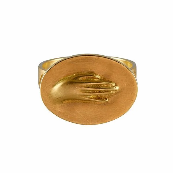 Limited-Time Jewelry Sale – Don't Miss These Deals Gabriella Kiss 18k Large Token Hand Ring Inscribed with "Amicitia"