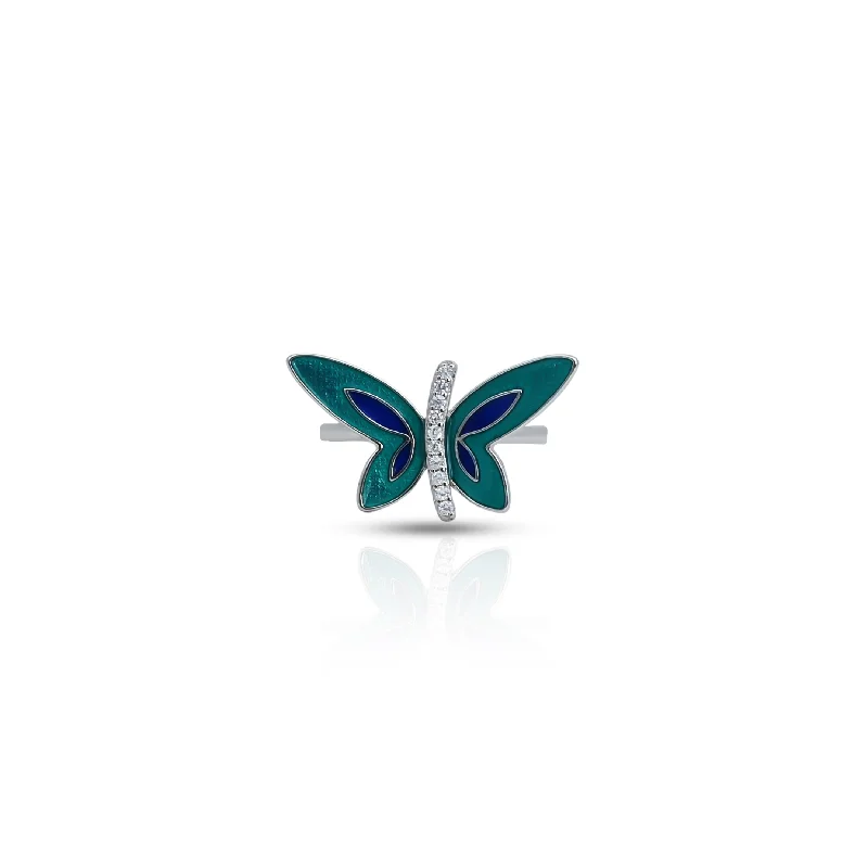 Elegant Rose Gold Jewelry For A Stylish Touch Green Butterfly Sterling Silver Ring