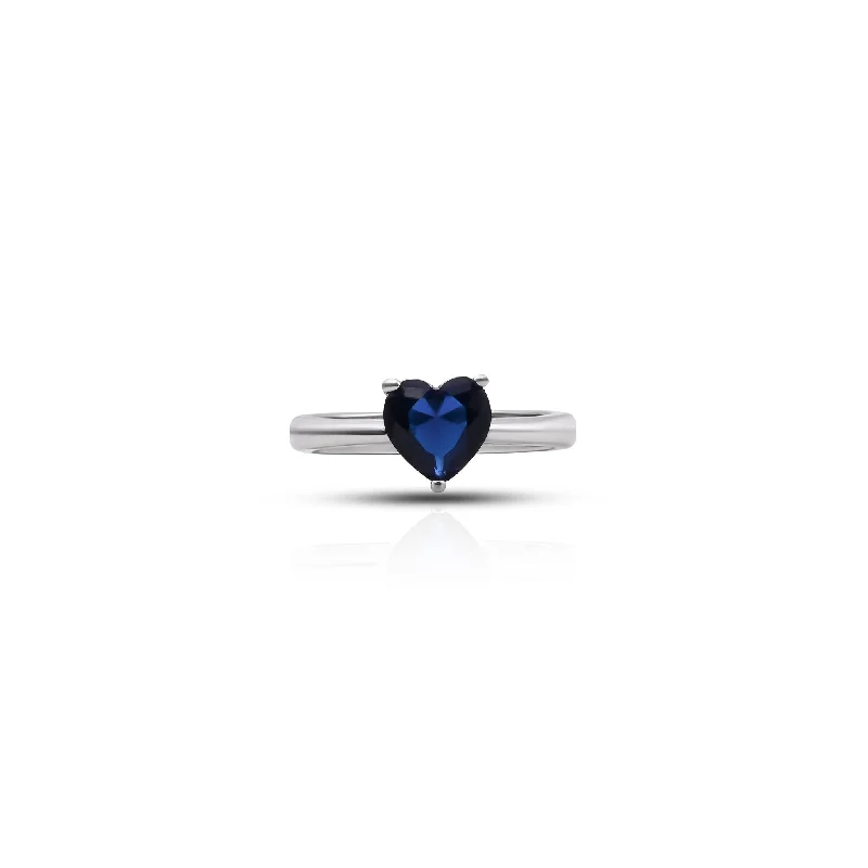 Timeless Jewelry At Special Discount Rates Fast Fashion Favorites Heart Shaped Blue Sapphire Silver Ring