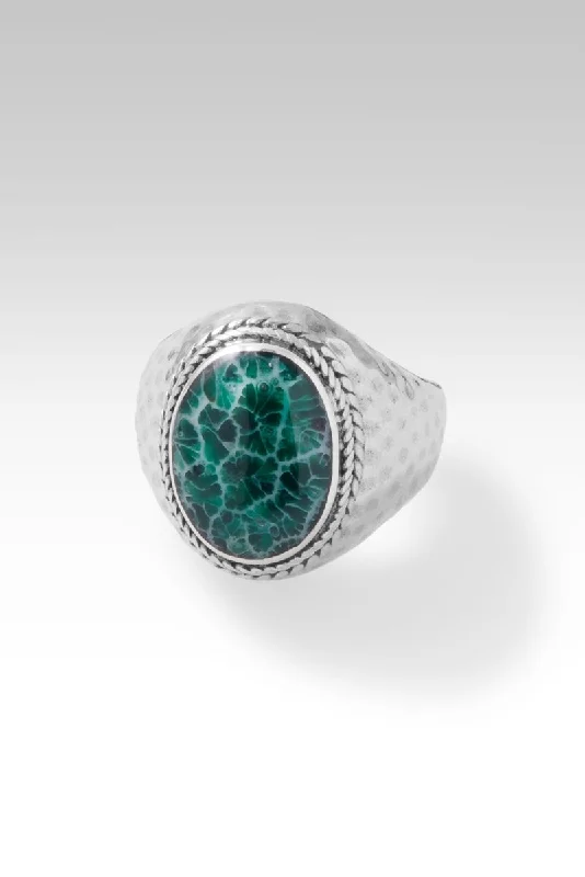 Classic And Modern Jewelry Styles On Sale Stupidly Low Prices Light of My Presence Ring™ in Forest Green Indonesian Coral