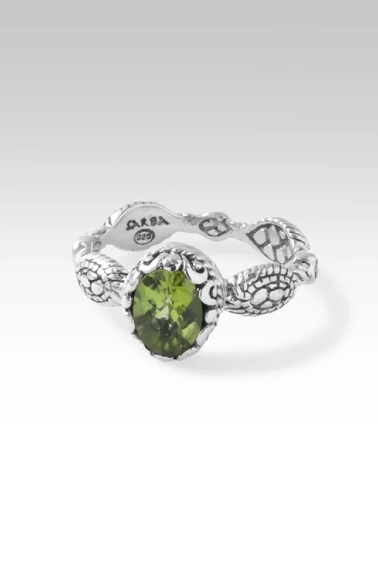 Affordable Gold-Plated Jewelry For Modern Fashion Chic Styles Live in Peace Ring™ in Peridot