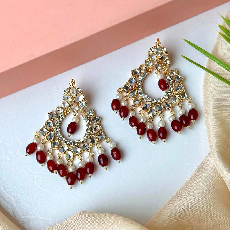 Accessorize For Less – Luxury Jewelry At Affordable Prices Boutique Styles Neelum Earrings (Maroon)