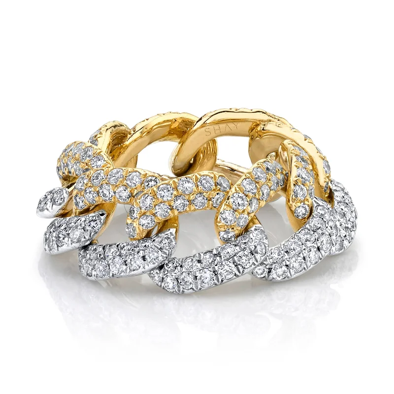 Unmissable Deals On Handmade Jewelry Collections Fashionista Favorites DIAMOND TWO-TONE PAVE ESSENTIAL LINK RING