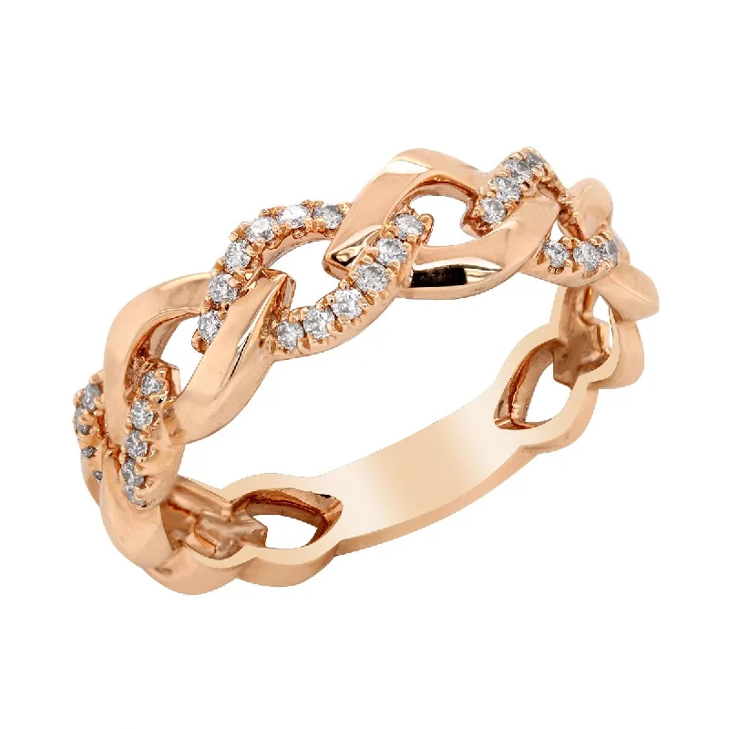 Unmissable Discounts On Timeless Jewelry Pieces ROSE GOLD FASHION RING WITH 36 ROUND CUT DIAMONDS, .18 CT TW