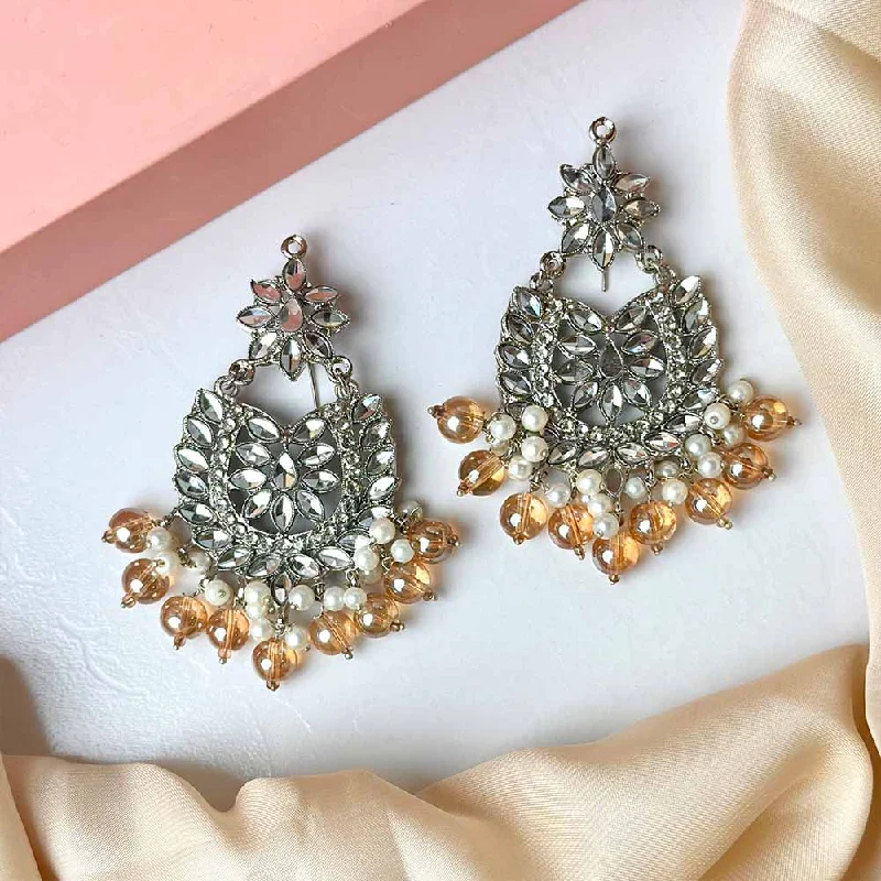 Jewelry Flash Sale – Stylish Designs At Unbeatable Rates End-Of-Season Clearance Sameera Earrings/Teeka Set (Silver Champagne)