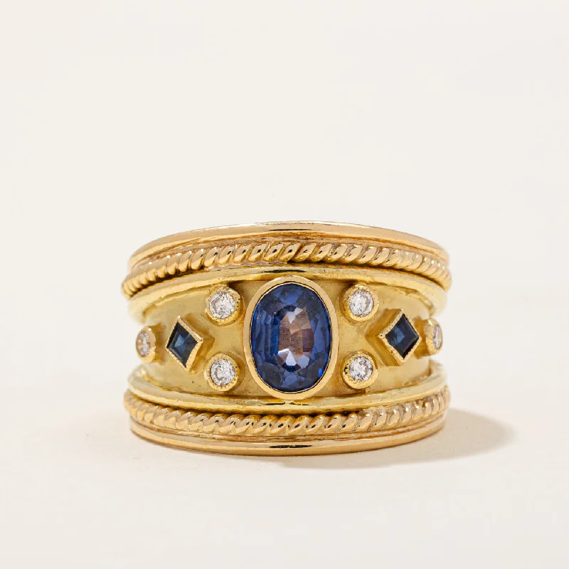 Discounted Jewelry For A Glamorous Look Sapphire & Diamond Cocktail Ring | 1.74ctw, 0.17ctw | SZ 9.75 |