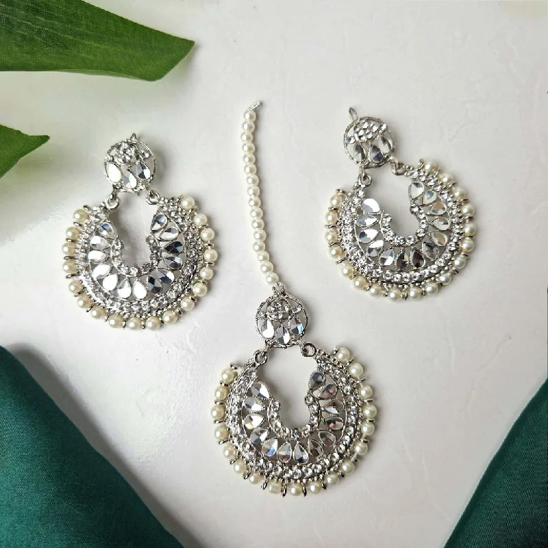 Holiday Jewelry Sale – Perfect Gifts At The Best Prices Vintage Style Deals Sehar Earrings and Teeka Set(Silver)