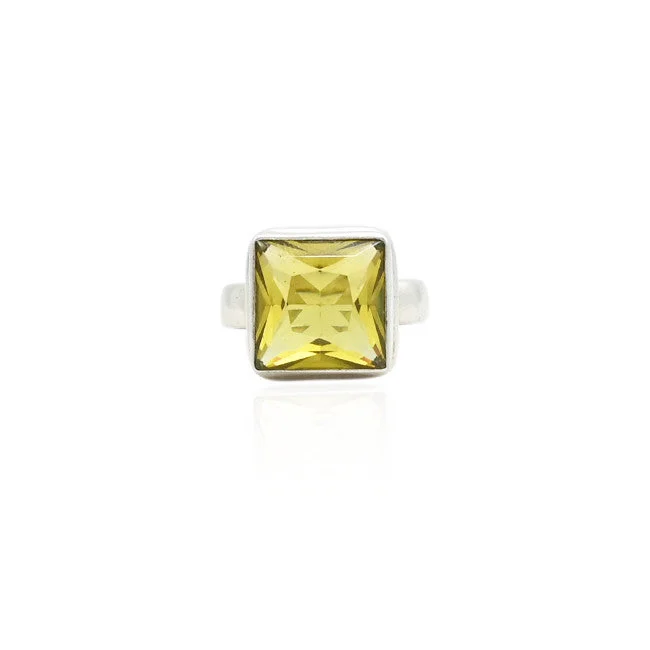 Last Chance To Grab Your Favorite Jewelry At A Discount Premium Style Silver Brighten Yellow Gemstone Ring